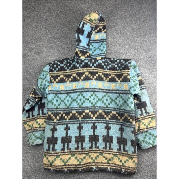 Vintage Amos & Andes Sweater Mens Large Alpaca Llama Pattern Hooded Wool 90s - Picture 10 of 10